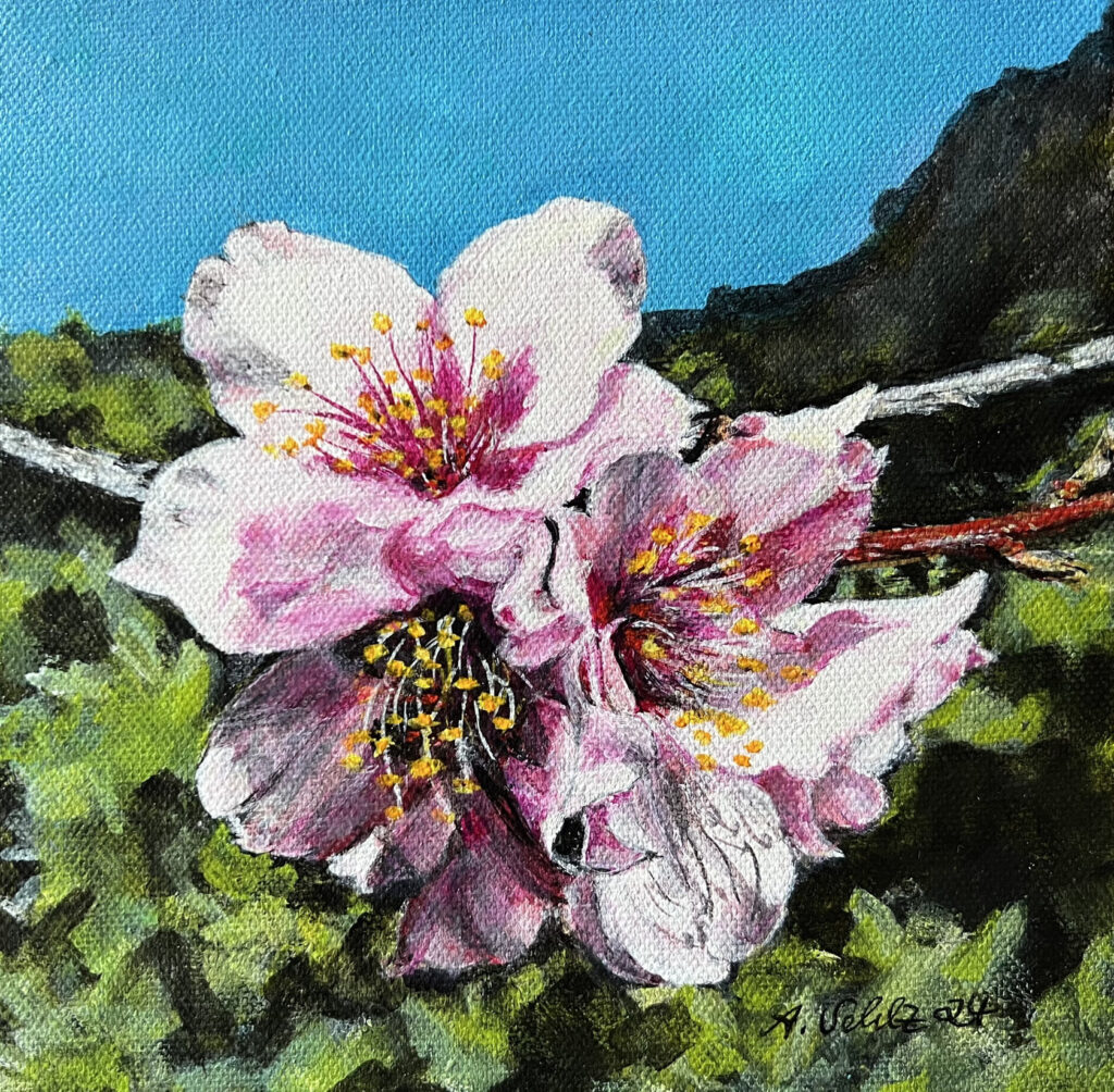 Mandelblüte, Acryl